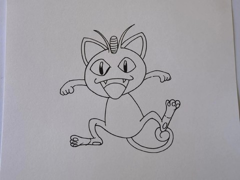 神奇宝贝喵喵怎么画